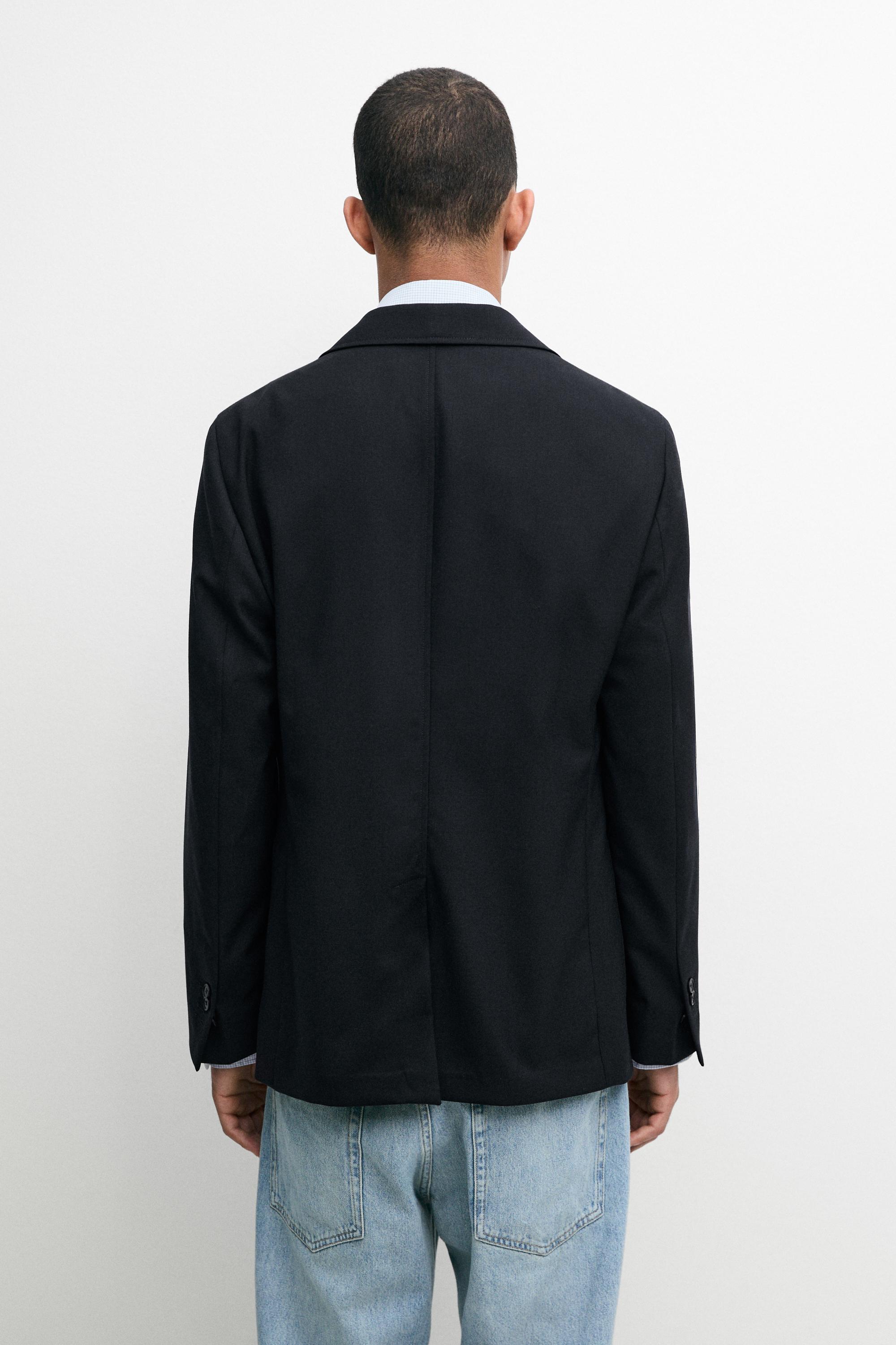 Textured cold wool blazer